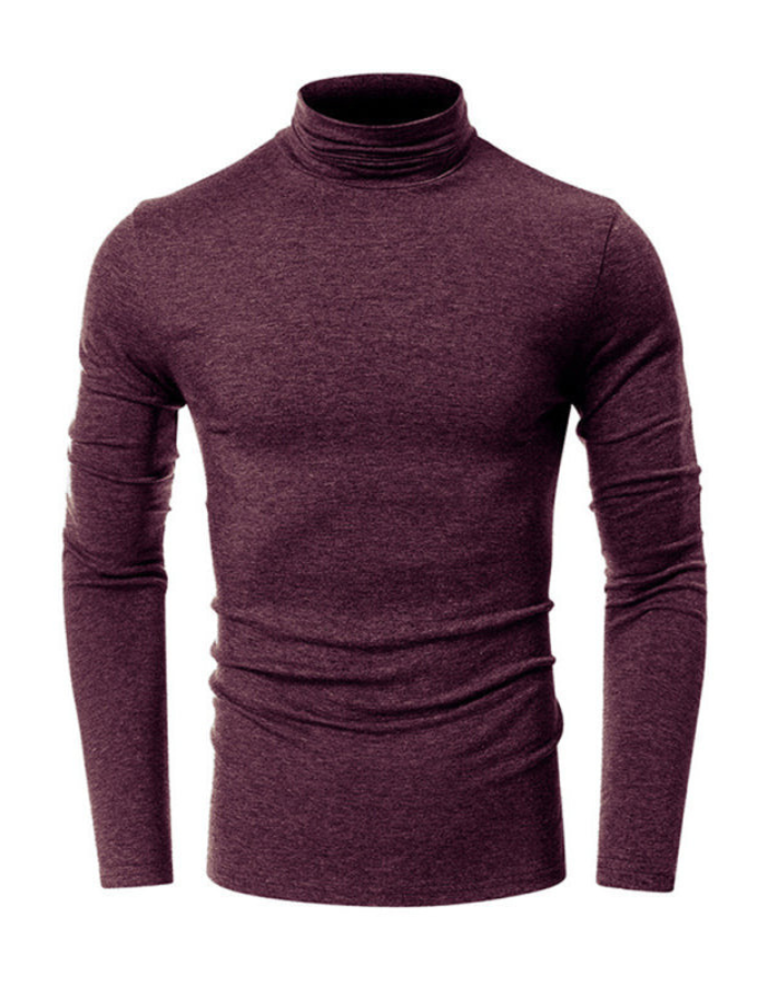 SHOPIQAT Men's Long-Sleeved Solid Colour Turtleneck Bottoming T-Shirt - Premium from shopiqat - Just $8.800! Shop now at shopiqat